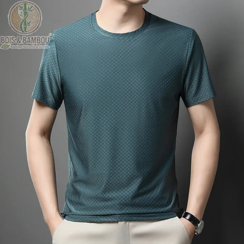 T-shirt soie glacée bambou coloris vert séchage rapide