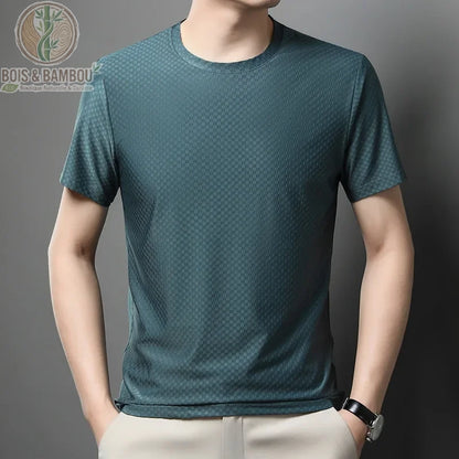 T-shirt soie glacée bambou coloris vert séchage rapide