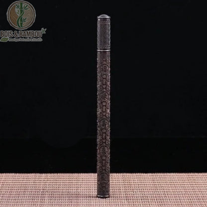 Tube Encens en Ébène Noir Gravures Artisanales Orientales