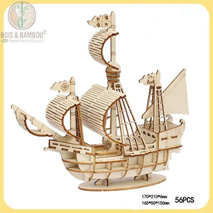 Voilier en bois de collection