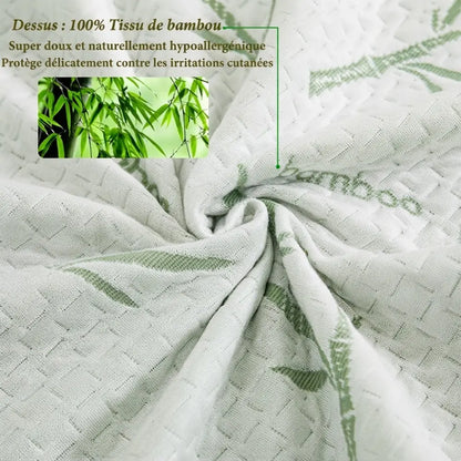 Dessus en fibre de bambou de l'alèse imperméable, tissu jacquard doux
