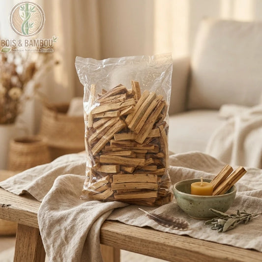 Sac de bâtons de Palo Santo qualité classique 1 kg, ambiance cosy avec bougie, Bois Et Bambou Eco
