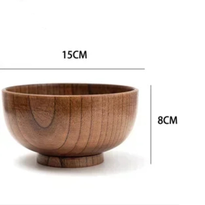 Bol en bois japonais taille XL, 15 cm de diamètre pour 8 cm de hauteur, idéal bol à ramen