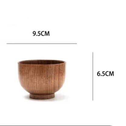 Bol en bois japonais taille S, 9,5 cm de diamètre pour 6,5 cm de hauteur, schéma dimensions
