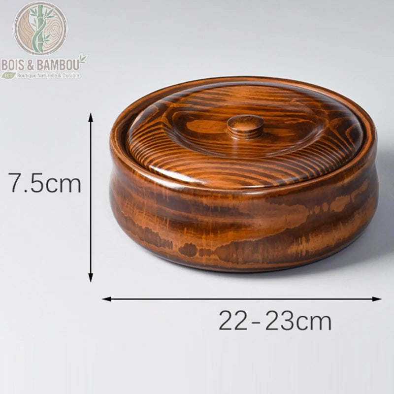 Bol ramen bois dimensions detaillees 16 18 20 et 23 cm hauteur 7,5 cm, Bois et Bambou Eco