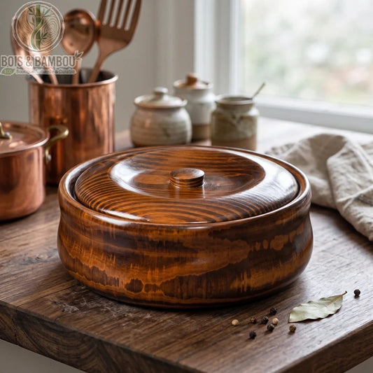 Bol ramen bois artisanal finition brillante motifs veines de bois, Bois et Bambou Eco