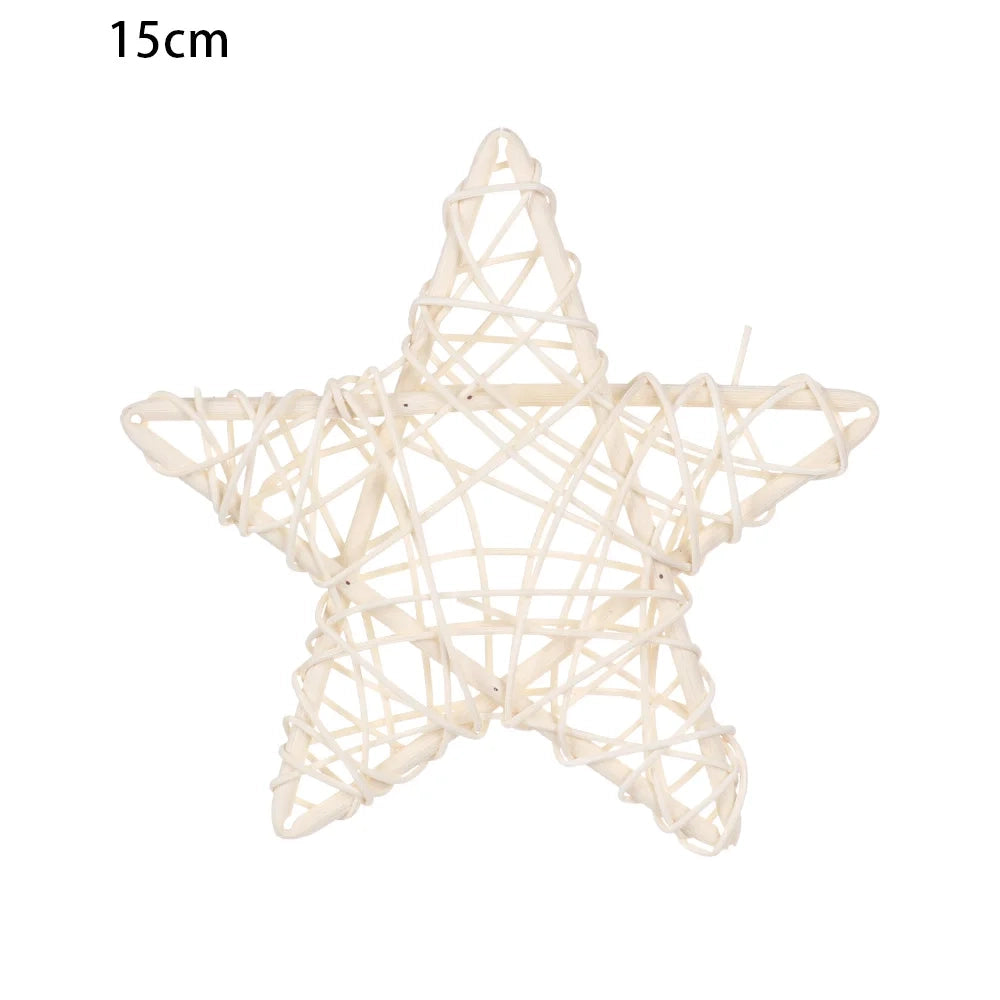 Étoile en rotin blanc de 15 cm vendue à l'unité