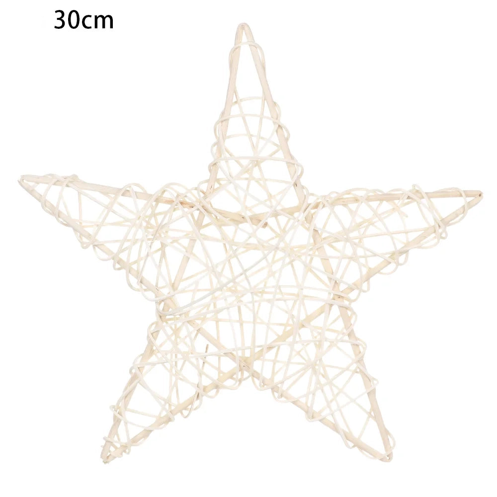 Grande étoile en rotin blanc de 30 cm vendue à l'unité