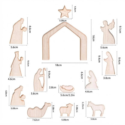 Dimensions des figurines de la crèche de Noël en bois