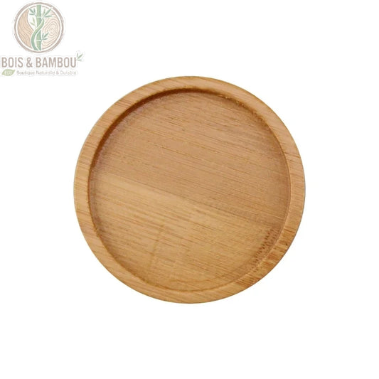 Dessous de plat bambou rond, vue de dessus bambou massif beige naturel, Bois et Bambou Eco