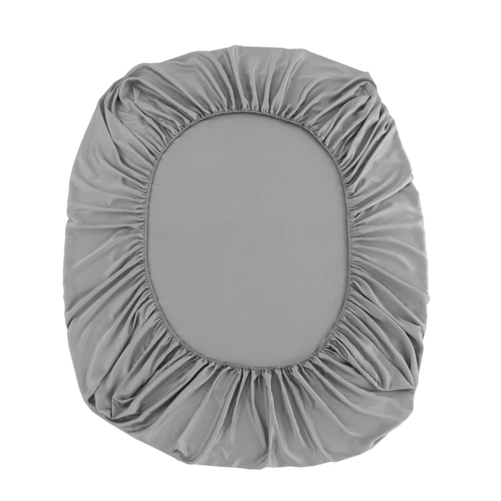 Drap-housse en bambou gris avec élastique tout autour