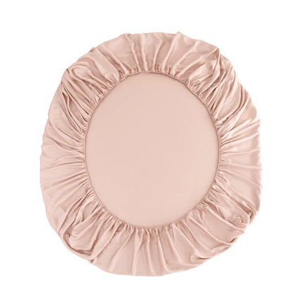 Drap-housse en bambou rose pêche avec élastique tout autour