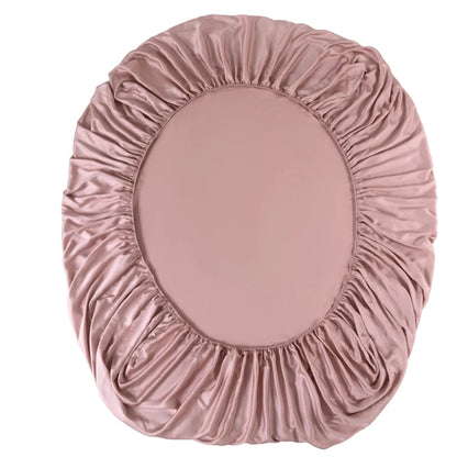 Drap-housse en bambou vieux rose au reflet satiné