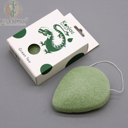 Éponge konjac verte au thé vert avec cordon de suspension