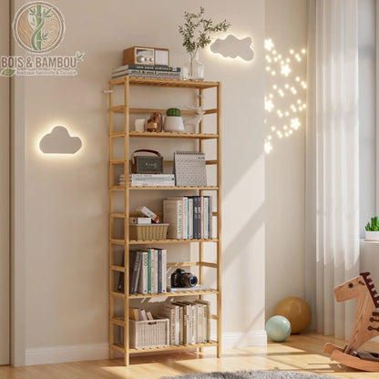 Etagere bambou 6 niveaux entree maison, rangement chaussures vertical elegant, Bois et Bambou Eco