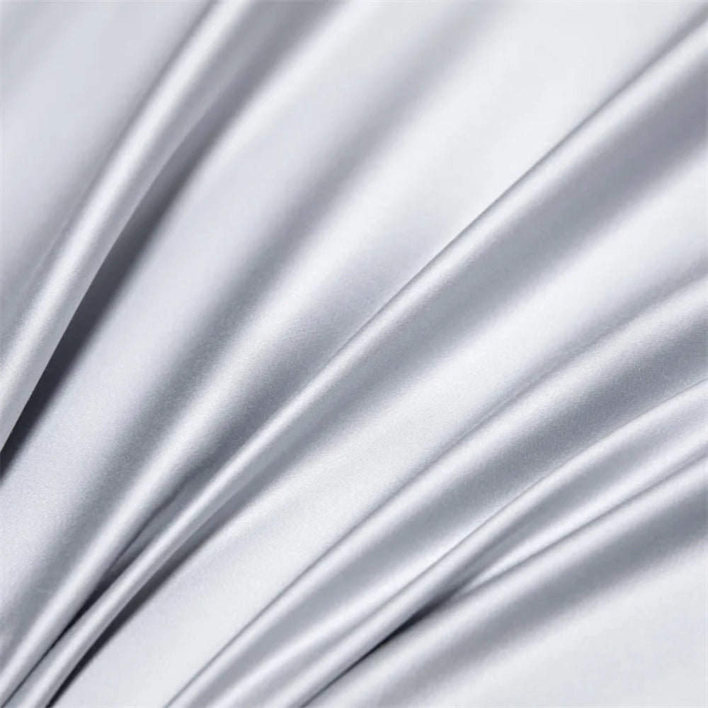 Tissu satiné en fibre de bambou de la housse de couette