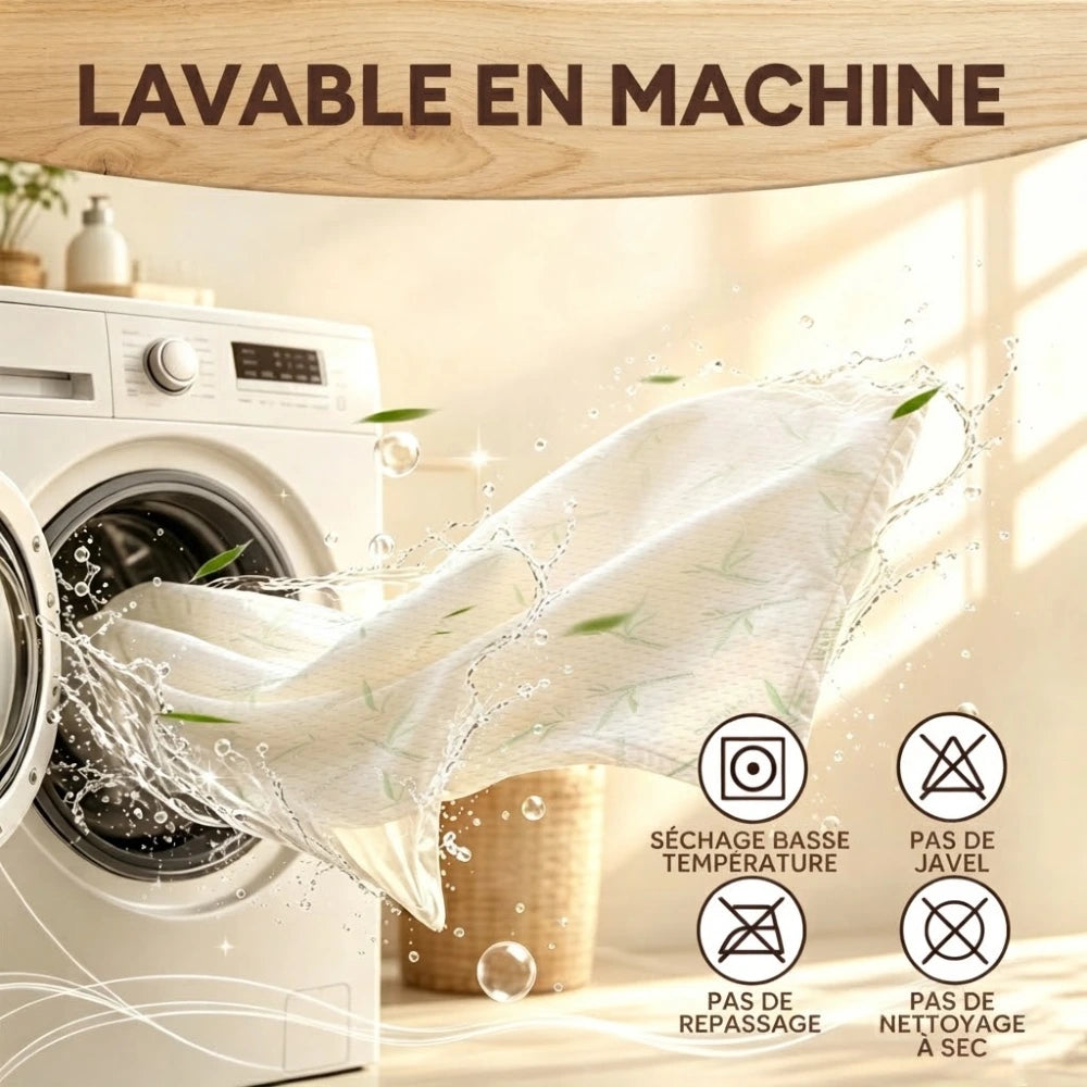 Housse intégrale de matelas en bambou lavable en machine