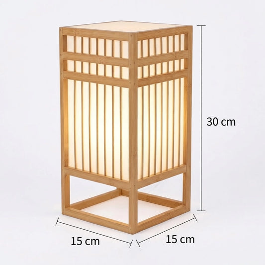 Grande lampe bambou shoji 30 cm de haut et 15 cm de côté