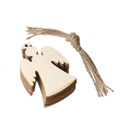 Lot de 10 ornements de Noël en bois en forme d'ange