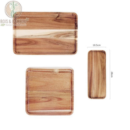 Plateau en bois d'acacia naturel