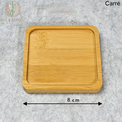 Plateau bambou naturel forme carrée 8 cm, dessous de verre et vide-poche - Bois Et Bambou Eco