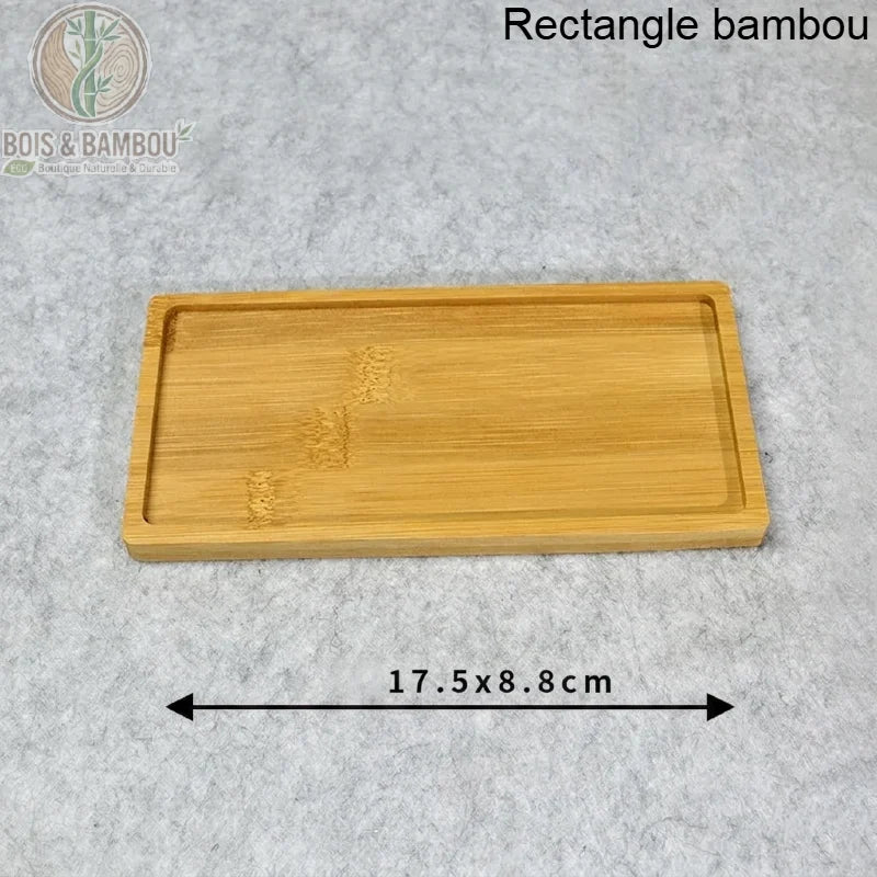 Plateau bambou naturel forme rectangle 17,5 par 8,8 cm, rangement bureau et épices - Bois Et Bambou Eco