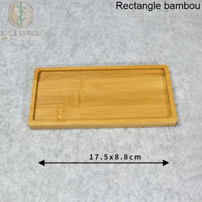Plateau bambou naturel forme rectangle 17,5 par 8,8 cm, rangement bureau et épices - Bois Et Bambou Eco