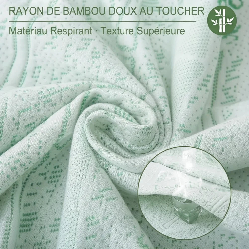 Tissu tricoté aéré en fibre de bambou du protège-matelas respirant