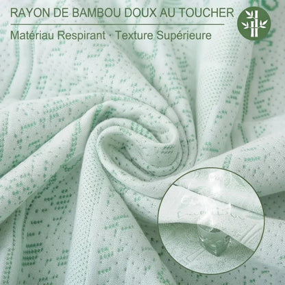 Tissu tricoté aéré en fibre de bambou du protège-matelas respirant