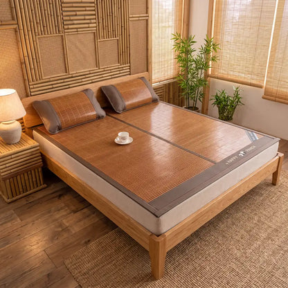 tapis lit bambou, tapis toutes tailles, tapis pliable, natte bambou, chambre fraîcheur