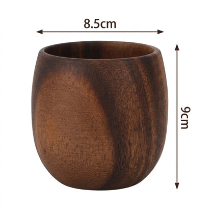 Schéma des dimensions de la tasse en bois camel grand format, hauteur 9 cm et diamètre 8,5 cm