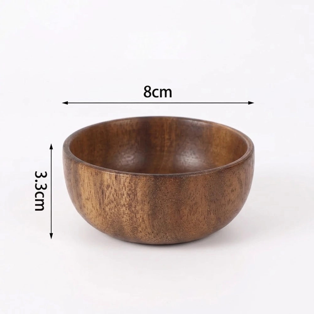 Schéma des dimensions de la coupelle en bois camel petit format, hauteur 3,3 cm et diamètre 8 cm