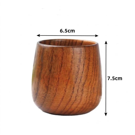 Schéma des dimensions de la tasse en bois de jujubier, hauteur 7,5 cm et diamètre 6,5 cm