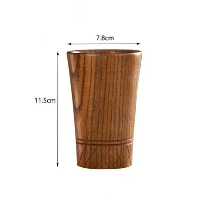 Schéma dimensions de la tasse en bois, hauteur 11,5 cm et diamètre 7,8 cm